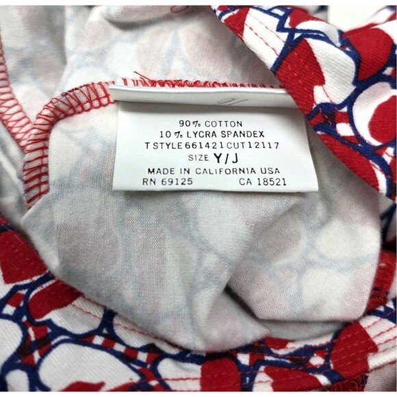 Gilda Marx VTG Patriotic Hearts Racerback Cotton Biketard Singlet Size XS (Y/J) - Picture 8 of 11